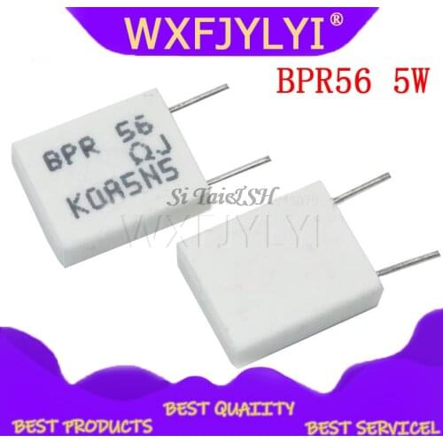 10pcs BPR56 5W 0.001 0.1 0.15 0.22 0.25 0.33 0.5 ohm Non-inductive Ceramic Cement Resistor 0.1R 0.15R 0.22R 0.25R 0.33R 0.5R