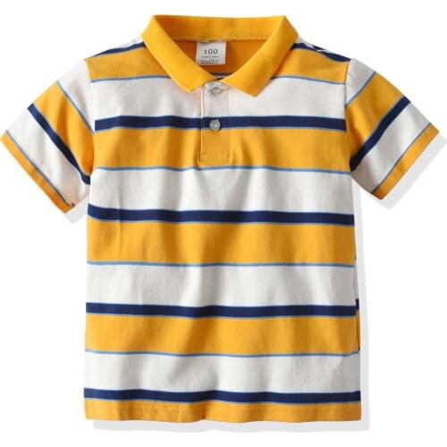 100% Cotton Summer Baby Boys Polo Shirt High Quality Short Sleeve Kids Brand Shirt Kids Boy Srtiped Top Tee