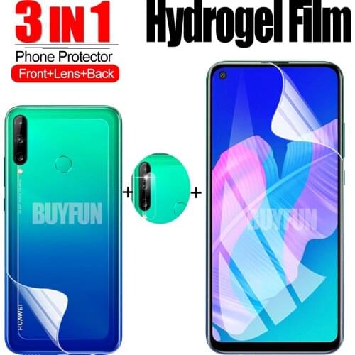 3-IN-1 Protective Hydrogel Film For Huawei P40 Pro Plus Lite E Screen Protector Camera Lens Glass for huawei p40 pro plus lite e