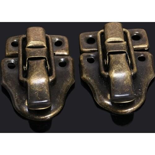 4Pcs 41x 59mm Iron Toggle Latch Small Wooden Box Hasp Latch Jewelry Box Padlock Gift Box Antique Brass Drawer Buckle