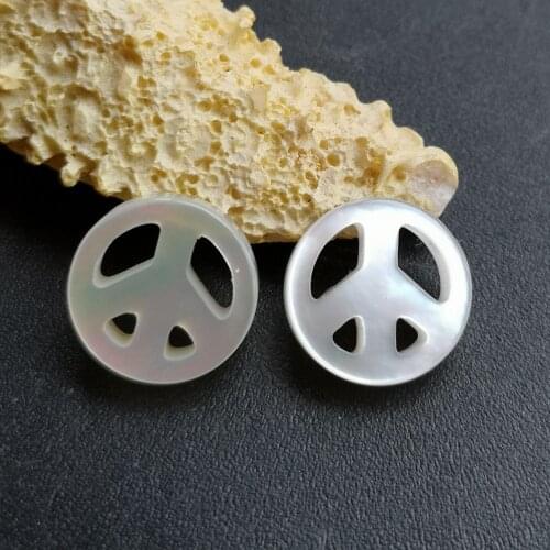 40pcs/lot 10mm Natural Hollow Peace Sign Mother of Pearl shell for DIY Jewelry Hollow Peace Sign Mother Pearl shell for earrings