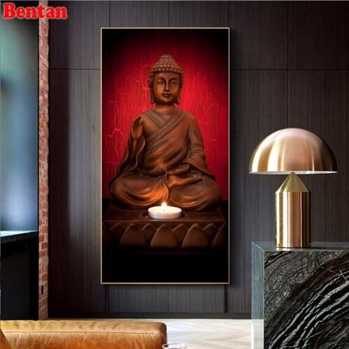 Full Drill square Diamond Painting Religion Buddha Zen Large DIY 3D Embroidery Rhinestone Pictures Mosaic diamond round