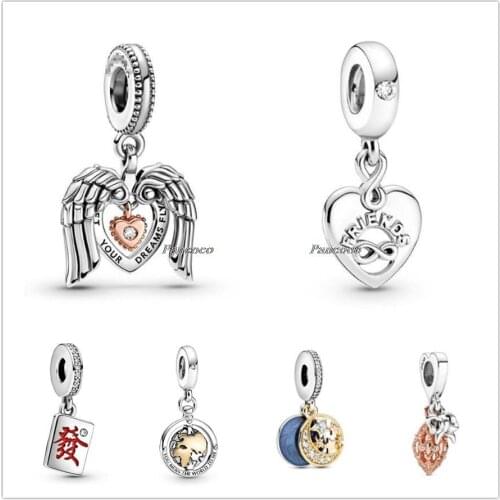 Authentic 925 Sterling Silver Spinning World Dangle Charm Beads Fit Women Pandora Bracelet & Necklace Jewelry