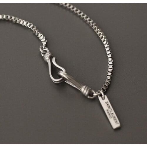 BF wind neutral box chain sailor wind hook letter square bracelet titanium steel silver does not fade wholesale