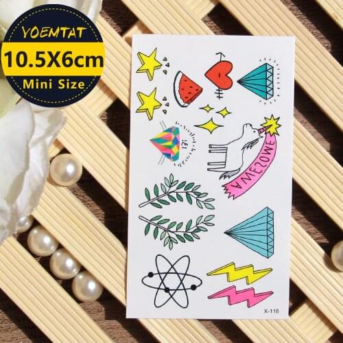 Body Art Waterproof Temporary Tattoo Sticker Star Unicorn Love Tattoo Translated Fake Tattoo Flash Tattoo For Children