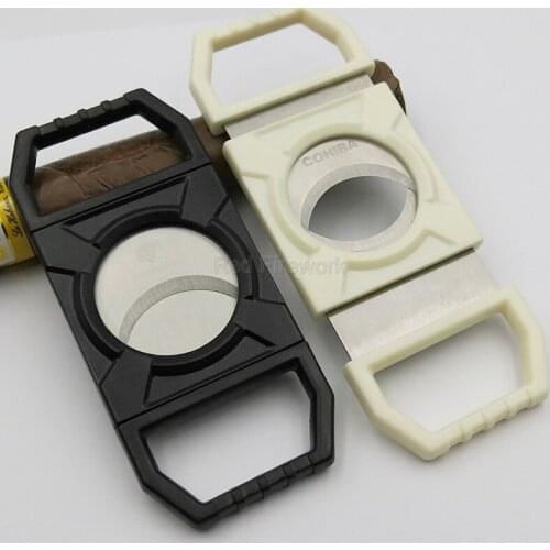 COHIBA Big Ring Gauge Cigar Cutter Stainless Steel Cigars Smooth Double Metal Blades Sharp Tobacco Cutting Pocket Portable