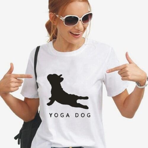 Womens T-Shirt Harajuku Cotton Plus Size Tops Cute Dog Graphic Print Short Sleeve Summer Funny Casual 0-neck Cotton T-Shirts