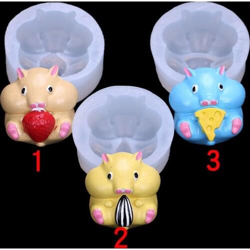 Hamster Silica Gel Mold Turning Sugar DIY Car Decoration Aromatic Gypsum Clay Mould 19-222