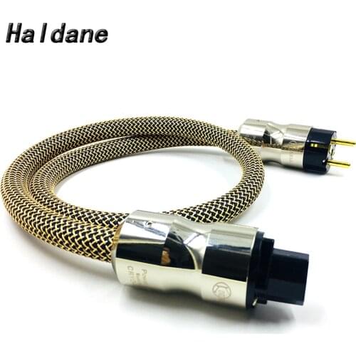 Haldane HIFI Siler Plated SPO12MF Power Cable AC Power Cord with KRELL EU/US Plug Socket Connector AC Cable Line