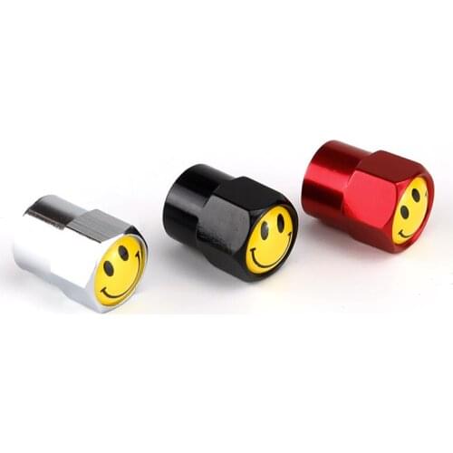 4pcs Smiley Car Tire Valve Caps Auto Tyre Air Stems Covers Motorcycle Bicycle For BMW Car Tire Spare Parts Car Accessories