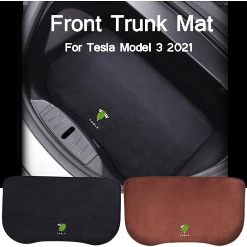 2021 New Flannel Cushion Front Trunk Mat For Tesla Model 3 2021 Car Accessories Cargo Tray Storage Pads