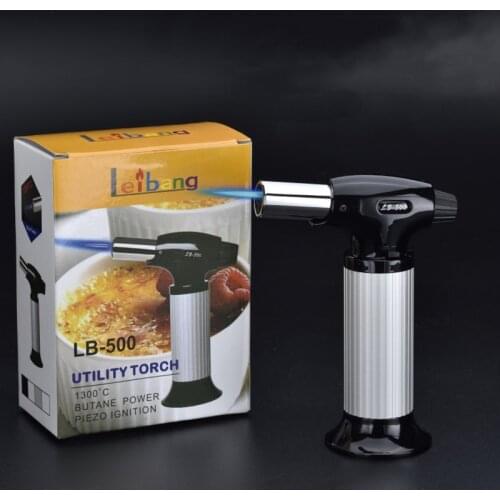 BBQ Kitchen Spray Gun Torch Lighter Butane Gas Jet Flame Baking Pipe Lighter Windproof Refillable Lighter Outdoor Big Firepower