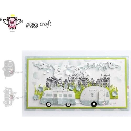 Piggy Craft metal cutting dies cut die mold Camping transport car Scrapbook paper craft knife mould blade punch stencils dies
