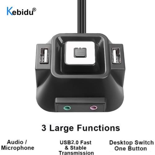 Multifunctional USB 2.0 Computer PC Switch External Power On/Off Reset Button With Audio Microphone Port for Hotel PC Switches