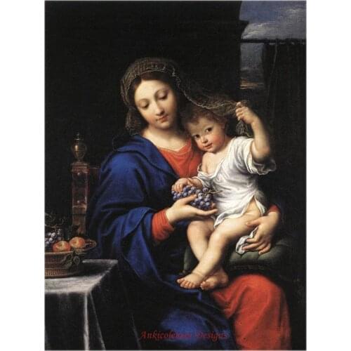 Embroidery Counted Cross Stitch Kits Needlework - Crafts 14 ct DMC color DIY Arts Handmade Decor - The Virgin with Grapes