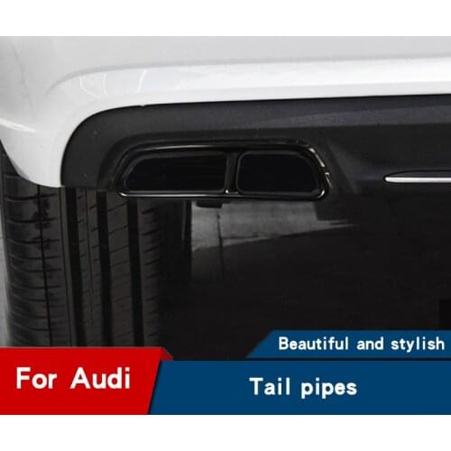 Car exhaust pipe tail throat patch for Audi a4 b9 avant a6 c8 A7 Q7 accessories stainless steel car stickers