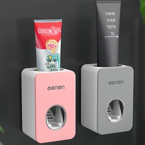 Wall Mounted Automatic Toothpaste Squeezer Dispenser Dust-proof Lazy Toothbrush Holder For Toilet Bathroom Accessories