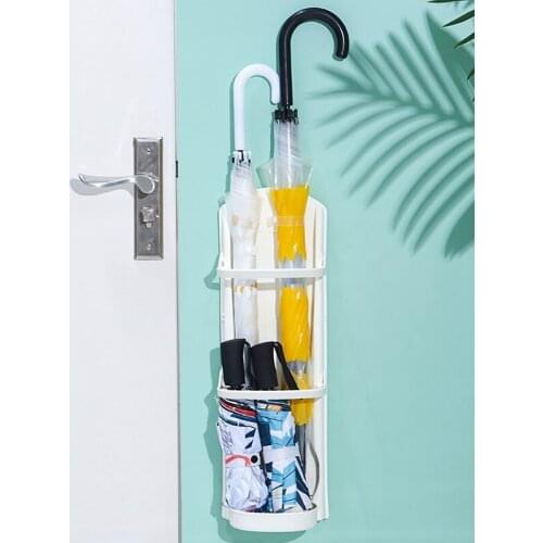 MLGB Wall-Mounted Umbrella Stand Rack Solid Color Umbrella Storage Holder Shelf for Home Office Umbrella Holder