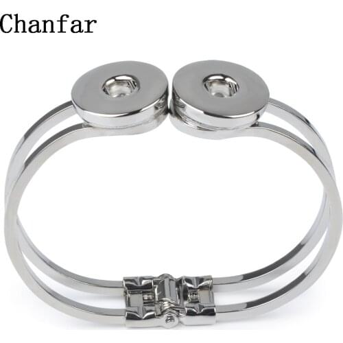 Chanfar Wholesale Opened Snap Button Bracelet&Bangles Fit 18mm DIY Snaps Button Jewelry