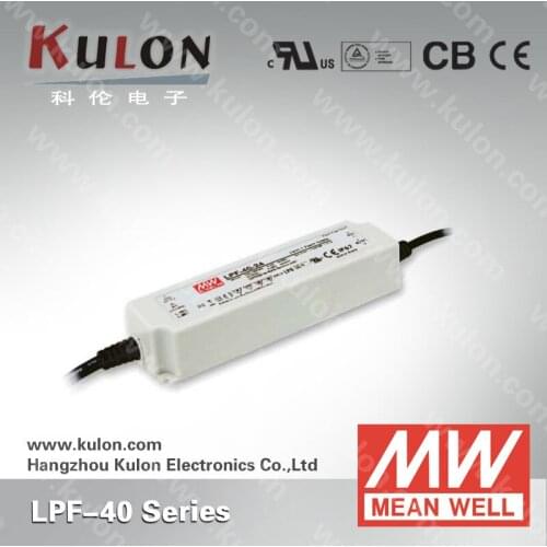 Original Meanwell LPF-40-36 40.32W 1.12A 36V led Power Supply waterproof IP67 with PFC for LED lighting