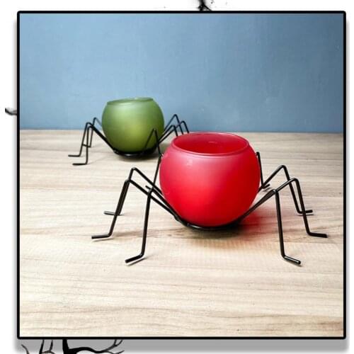 Candle Holder Spider Shape Horror Metal Light DIY Party Adornment Halloween Candle Stand For Home 2021
