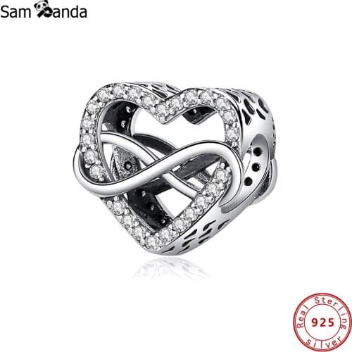 Authentic 100% 925 Sterling Silver 2020 Charms Love You Mum Infinity Heart CZ Fit Original Bracelets Women DIY Gift Jewelry