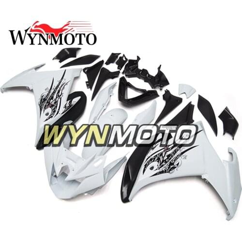Complete ABS Plastic Matte White Black Pattern Covers New Motorcycle Fairings For Yamaha FZ6R Year 09 -10 2009 2010 Bodywork