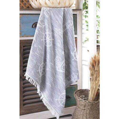 Towel, Loincloth, Beach Towel, Bath Towel, Gray Lighthouse Pattern. 100% Cotton Soft. Gym, Spa. Woman, Man, Child