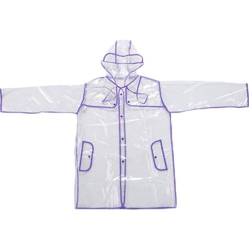 Clear Vinyl See Through Raincoat Women Transparent Rain Coat PVC Raincoat Jacket