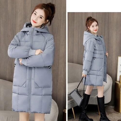 Down cotton Jacket Womens long 2020 Winter Jackets coat New Korean loose Bread coated Cotton Jackets Hooded Parka Overcoat