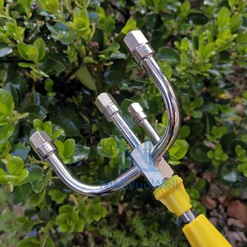 Four-Ways Outlet Stainless Steel Atomizing Nozzle Lawn Garden Automatic Watering Sprayer Farm-oriented Cooling Dust Irrigation