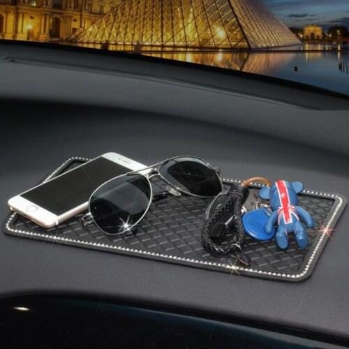 With Rhinestones Non-Slip Mat Auto Dashboard Sticky Anti-Slip Mat Phone Sunglasses Holder Car Styling Interior Accessories