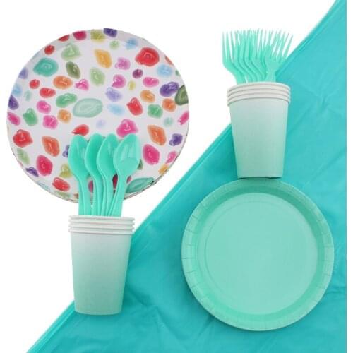 Candy Theme Party Tableware Birthday Party Decorations Kidsbirthday Decoration Baby Shower Disposable Tableware Party Supplies