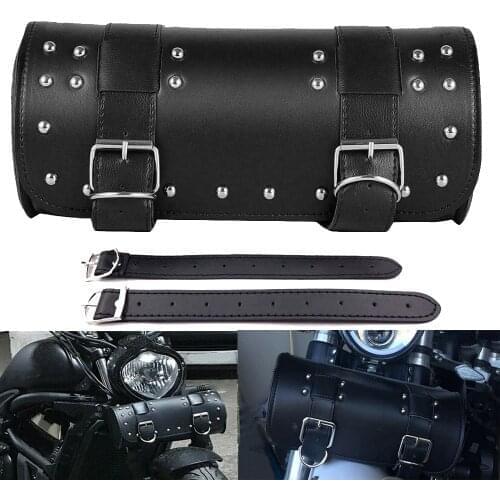 Motorcycle Handlebar Bar Bag Saddlebag Fork Roll Barrel Bags Tool Luggage for Harley Choppers Bobbers Custom Sportster XL883 Dyn