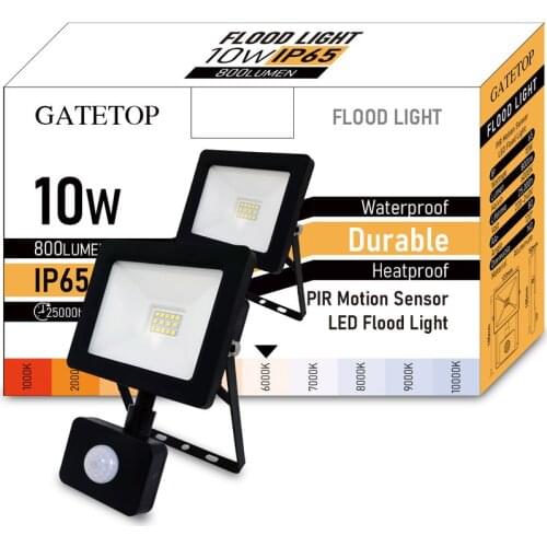 LED Floodlight Induction Style 10W Motion Sensor IP65 Cold White Light 6000K Human Body Induction Water Proof Lamp