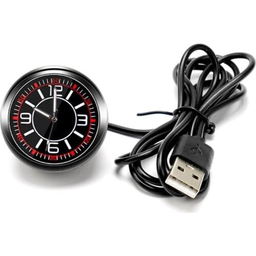 23GC Luminous Quartz Clock Adjustable Car Pocket Stick-On Clock Precise Display for Automotive Dashboard