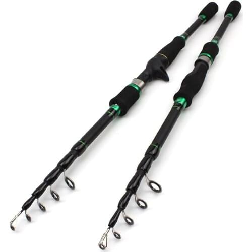 Carbon Casting Spinning Rod Portable Ultralight Telescopic Fishing Rod Spinning Fishing Pole 1.8m 2.1m 2.4m 2.7m