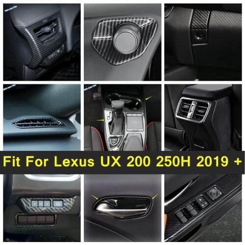 Interior Refit Kit Dashboard Decoration / Inner Door Handle Bowl Cover Trim For Lexus UX 200 250H 2019 2020 2021 Carbon Fiber