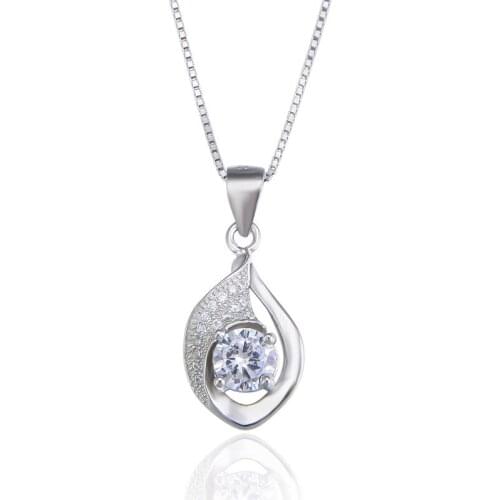 YJAD001516 New Fashion S925 Pure Silver Jewelry with Zirconite Water Drop Pendant Vintage Women Accessories