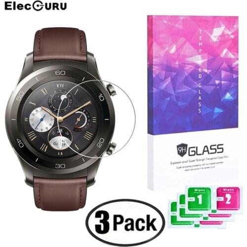 3Pcs For Huawei Watch 2 Pro Screen Protector Clear 9H Tempered Glass Anti Scratch Fingerprint-proof Anti Shatter Protective Film