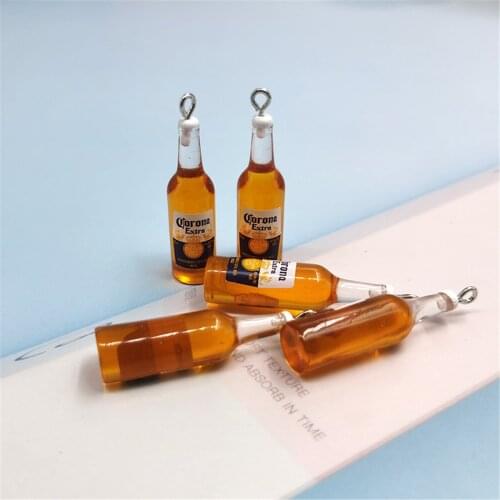 Women Earring Charms Beer Bottle Resin For Keychain Necklace Pendant Jewelry DIY