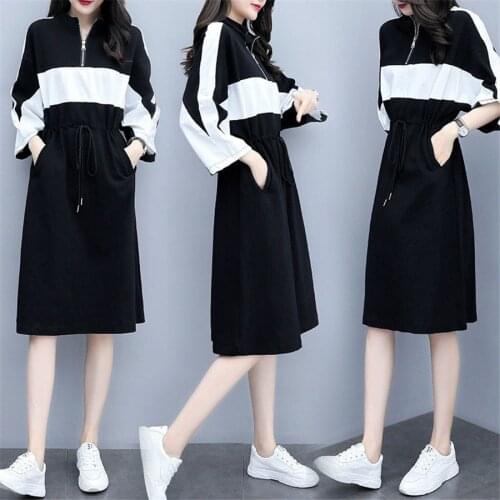 Spring Long Sleeve Blouse Shirt Dress With Belt Women Oversized Midi Dress Retro Tunic Casual Office Work Vestidos Plus Size 5XL