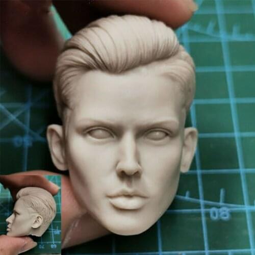 1/6 Unpainted Head Carving Sculpt Fit 12'' Figure Dolls Model DIY Albuginea Head Sculpt