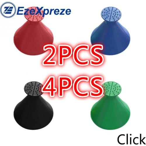 2pcs Winter Auto Car Magic Window Windshield Car Ice Scraper Shaped Funnel Snow Remover Deicer Cone Tool Scraping A Round