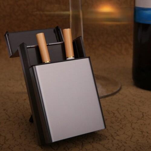 20pcs Automatic Cigarette Case Aluminum Alloy High-end Gift Cigarette Case Smoking Accessories Air Tight Storage Container Weed