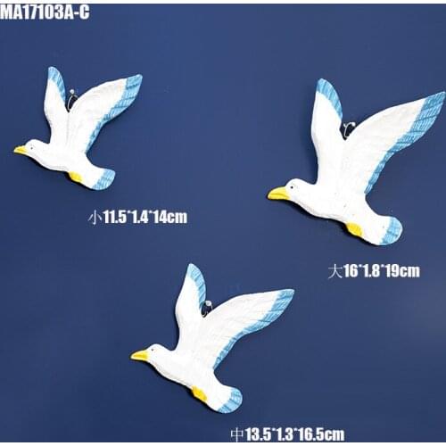 3PCS /SET MEDITERRANEAN HOME DECORATION ACCESSORIES SEAGULL BIRDS RESIN SEABIRDS MARINE FURNISHINGS WALL HANGING DECORATIVE