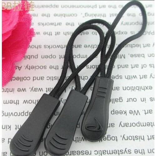 30 pcs/lot waterproof Plastic Zipper Pull Cord*Zip Puller*Zip Fastener*zip slider*zipper replacement black free shipping