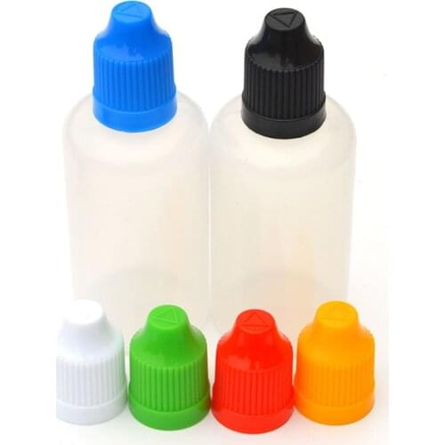 50ml Soft Plastic Dropper Bottle Empty Squeeze PE Container with Childproof Cap E Liquid Needle Vial X 50pcs