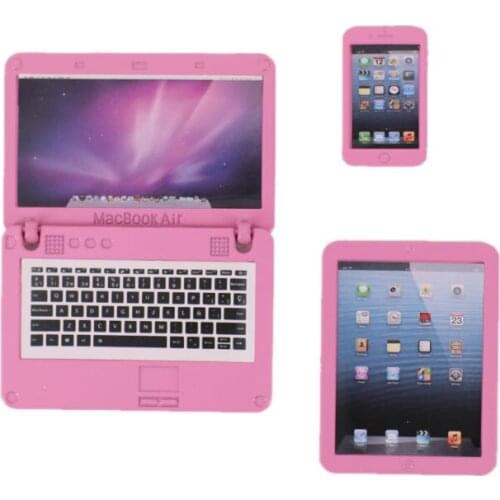 Doll Accessories 3Pcs/Set =Metal Computer+Cellphone+Laptop For 18 Inch American&43 CM Reborn Baby Item,Our Generation Girls Toys