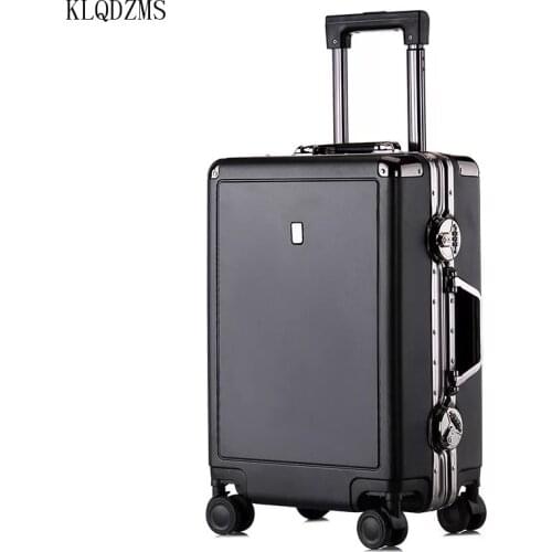 KLQDZMS 20"24inch Aluminum Frame Luggage Carry On Spinner PC rolling luggage Men Women Trolley Travel Suitcase
